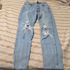 Hollister Light Blue Ultra High-Rise Mom Jeans